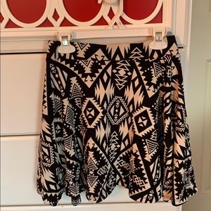 Black and White Aztec Skater Skirt